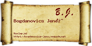 Bogdanovics Jenő névjegykártya